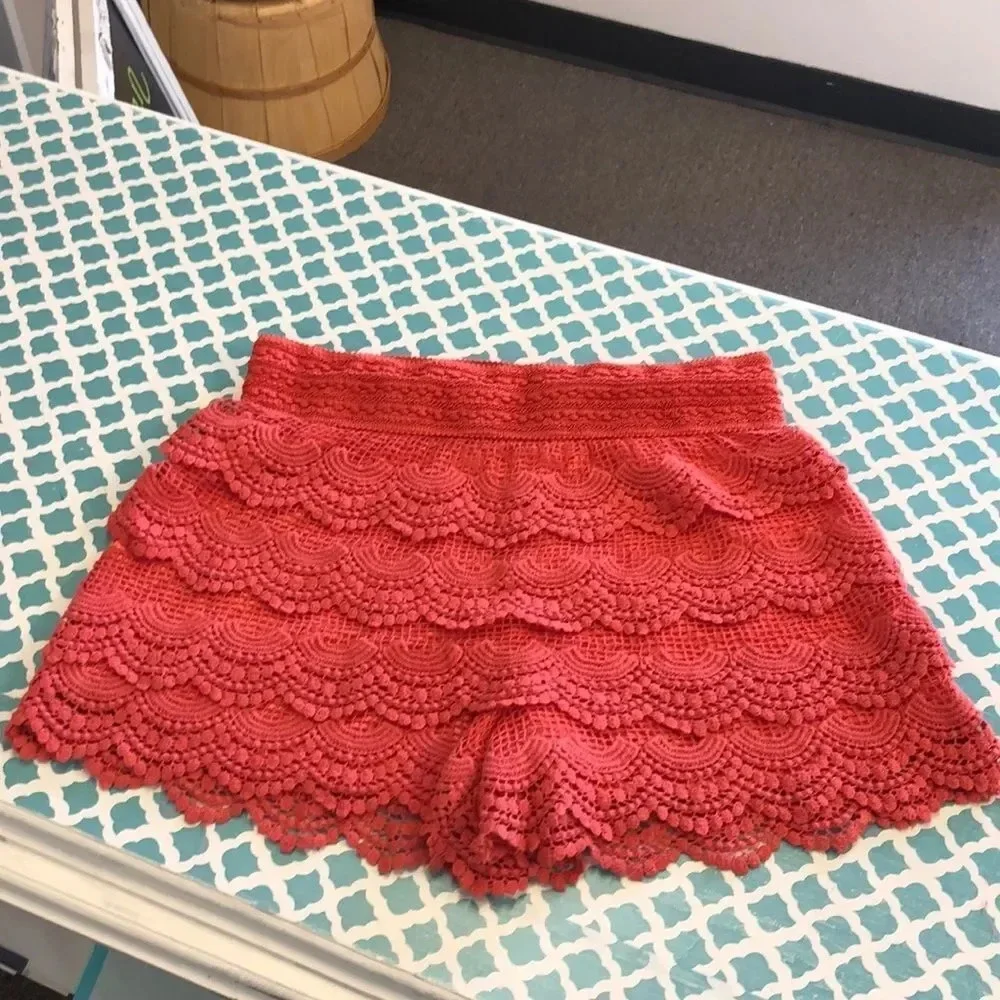 Alt B Orange Crochet Lace shorts Size Medium